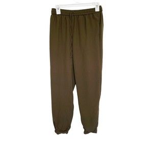 Express Womens Pants Grandmacore Green Joggers Drawstring Ankle Mid Rise Size XS